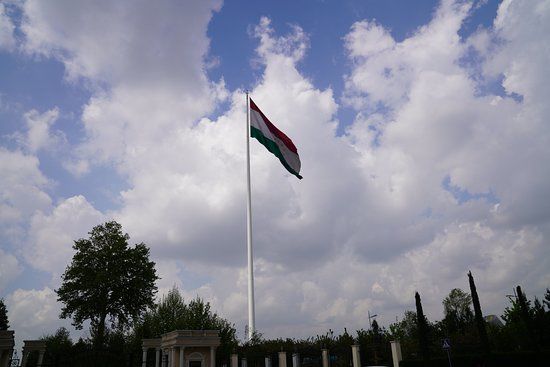 Flagpole with the Flag of Tajikistan