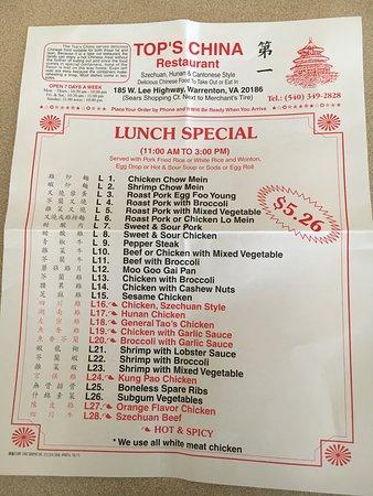 Top's China Restaurant