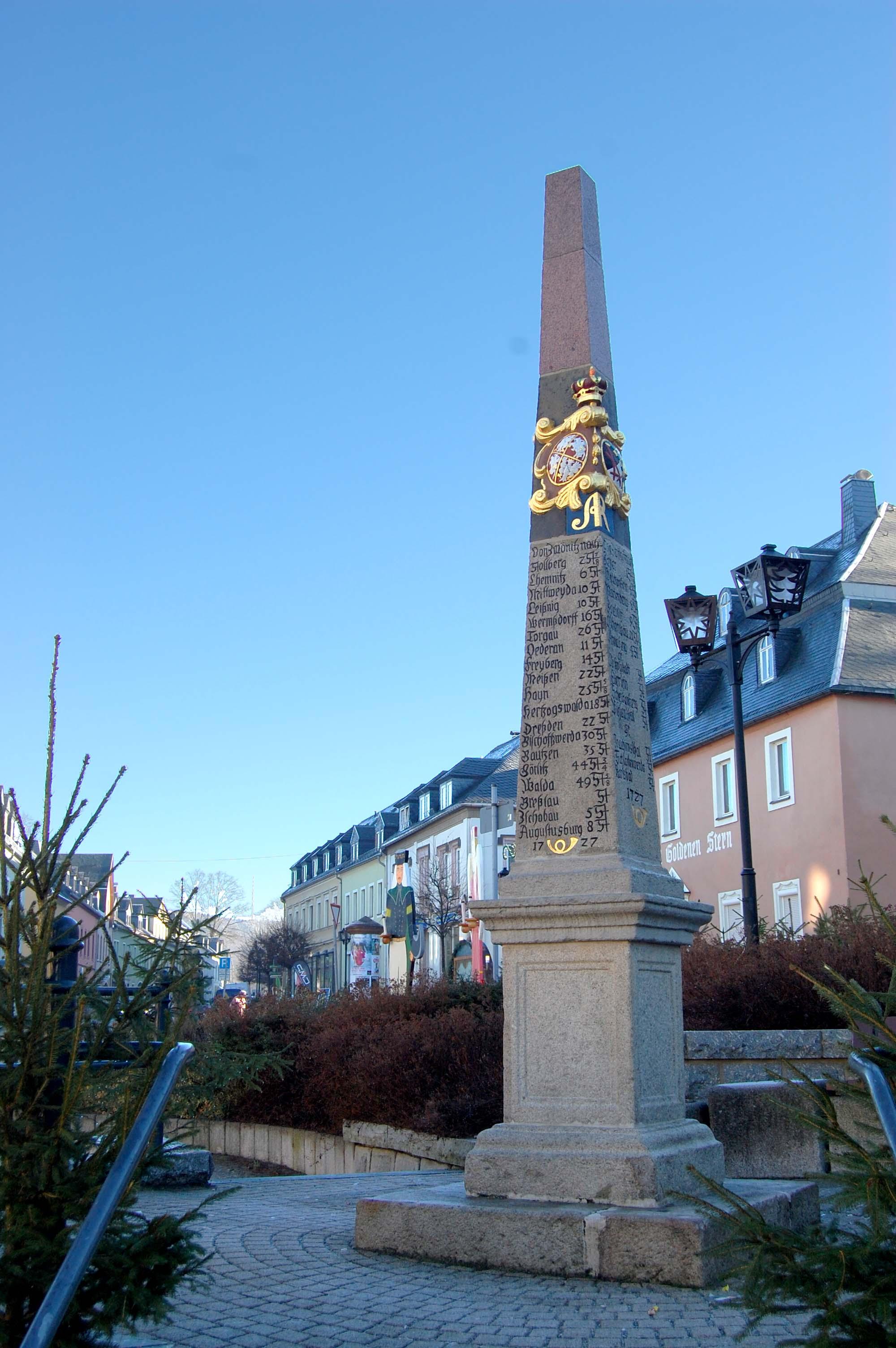 Kursächsische Postmeilensäule Niederzwönitz