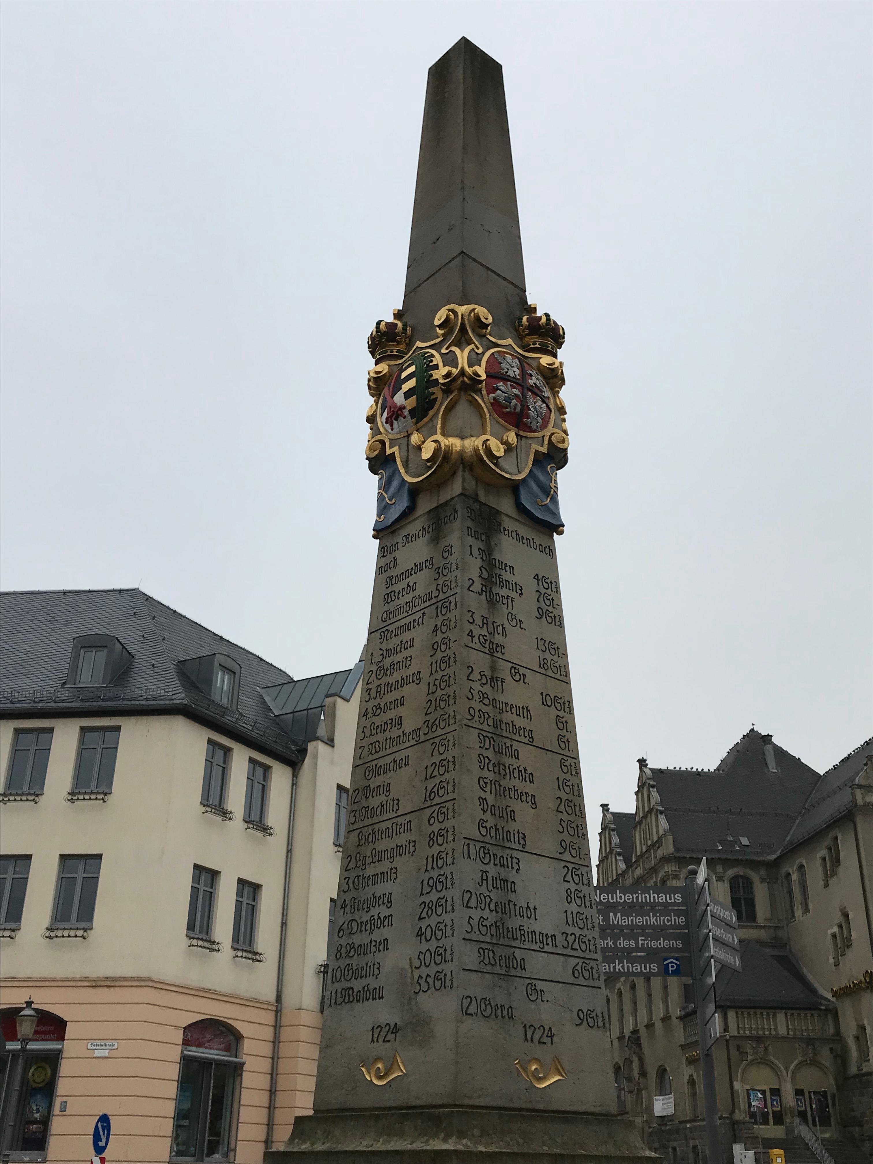 Kursächsische Postmeilensäule Reichenbach im Vogtland