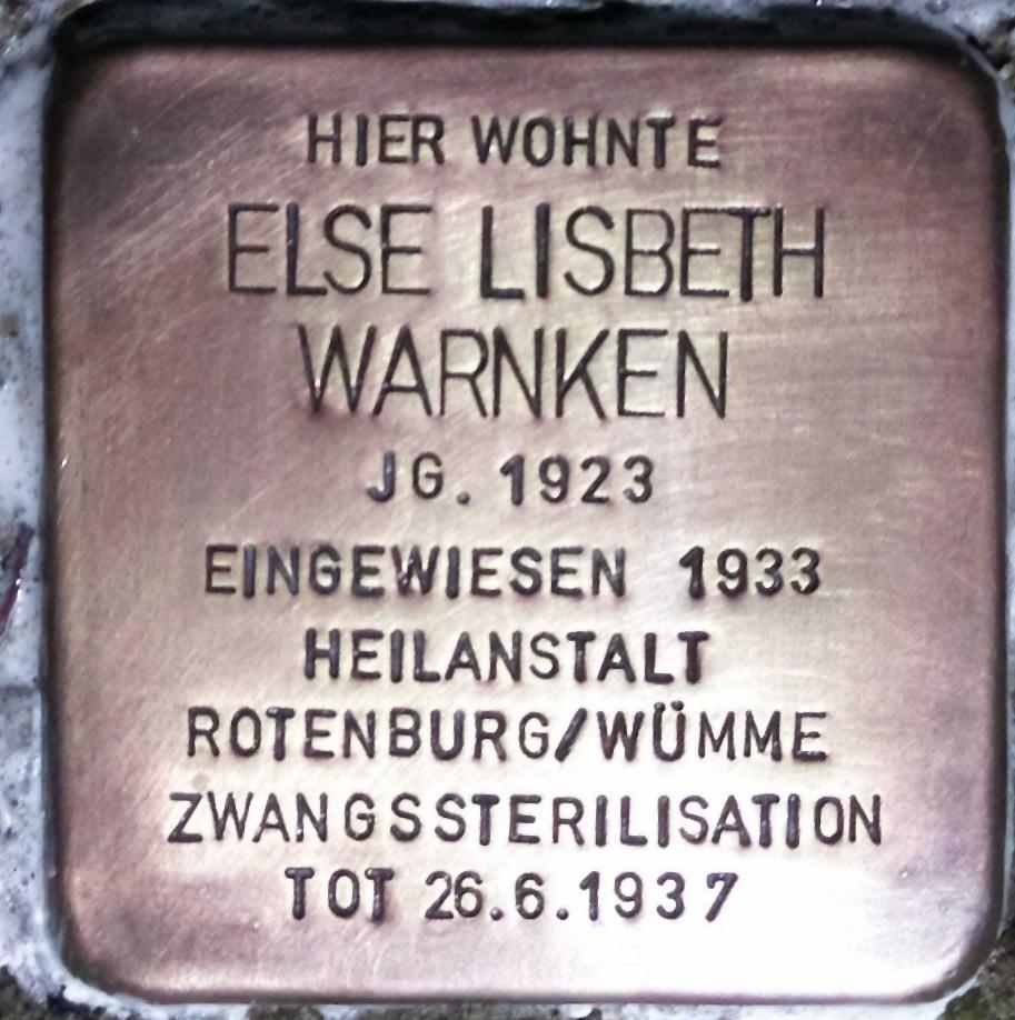 Stolperstein für Else Lisbeth Warnken