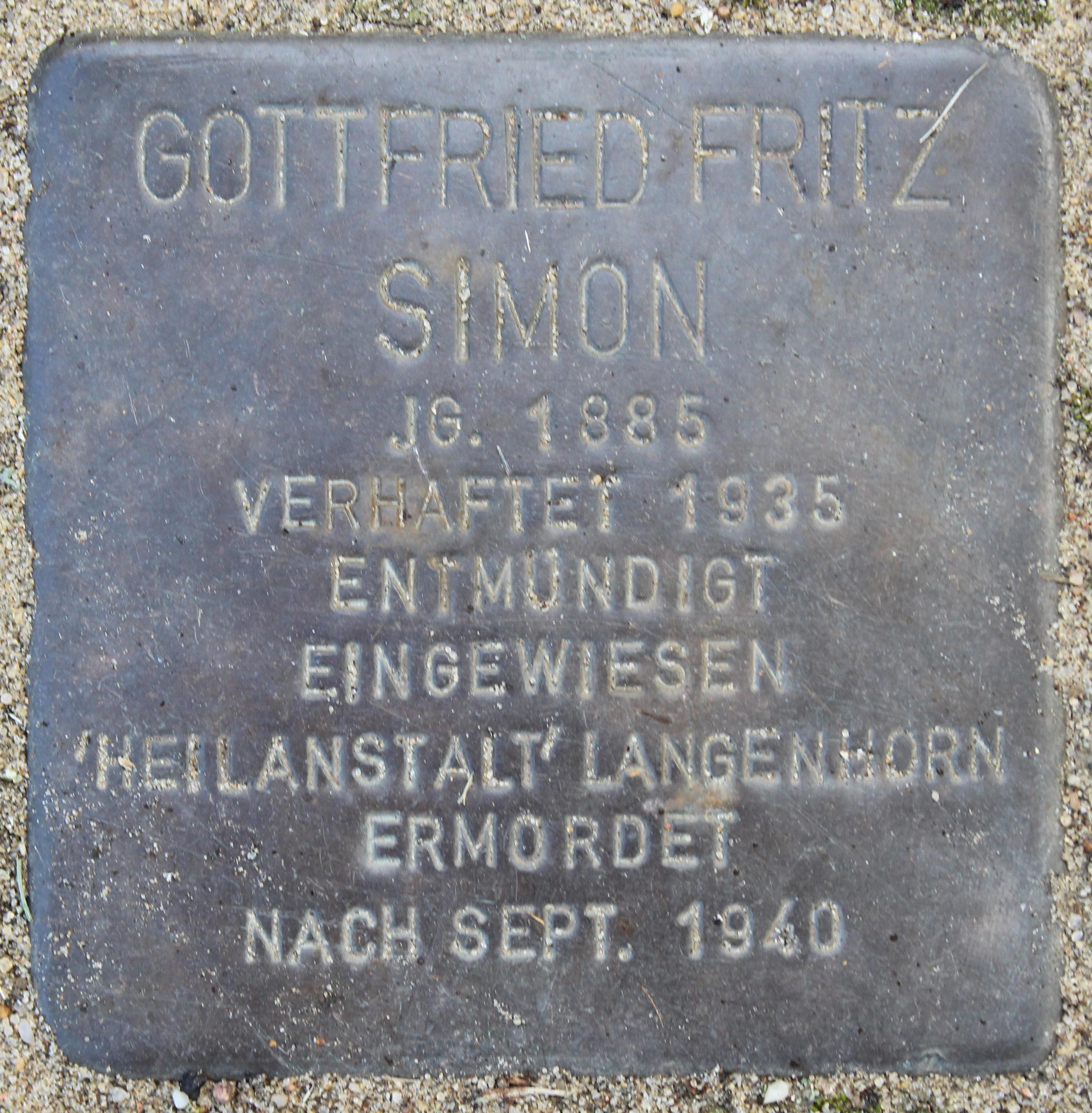 Stolperstein für Gottfried Fritz Simon