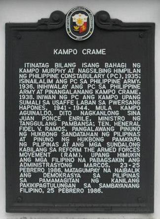 Camp Crame historical marker