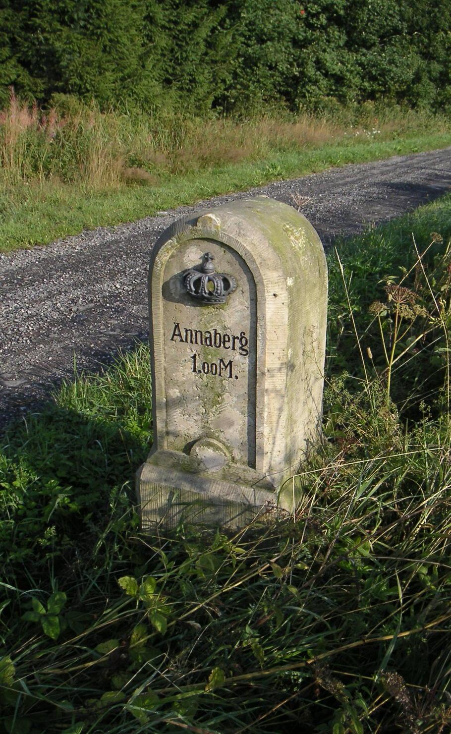 Königlich-Sächsischer Meilenstein Alte Annaberger Straße Bärenstein