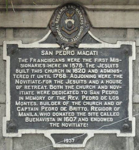 San Pedro Macati historical marker